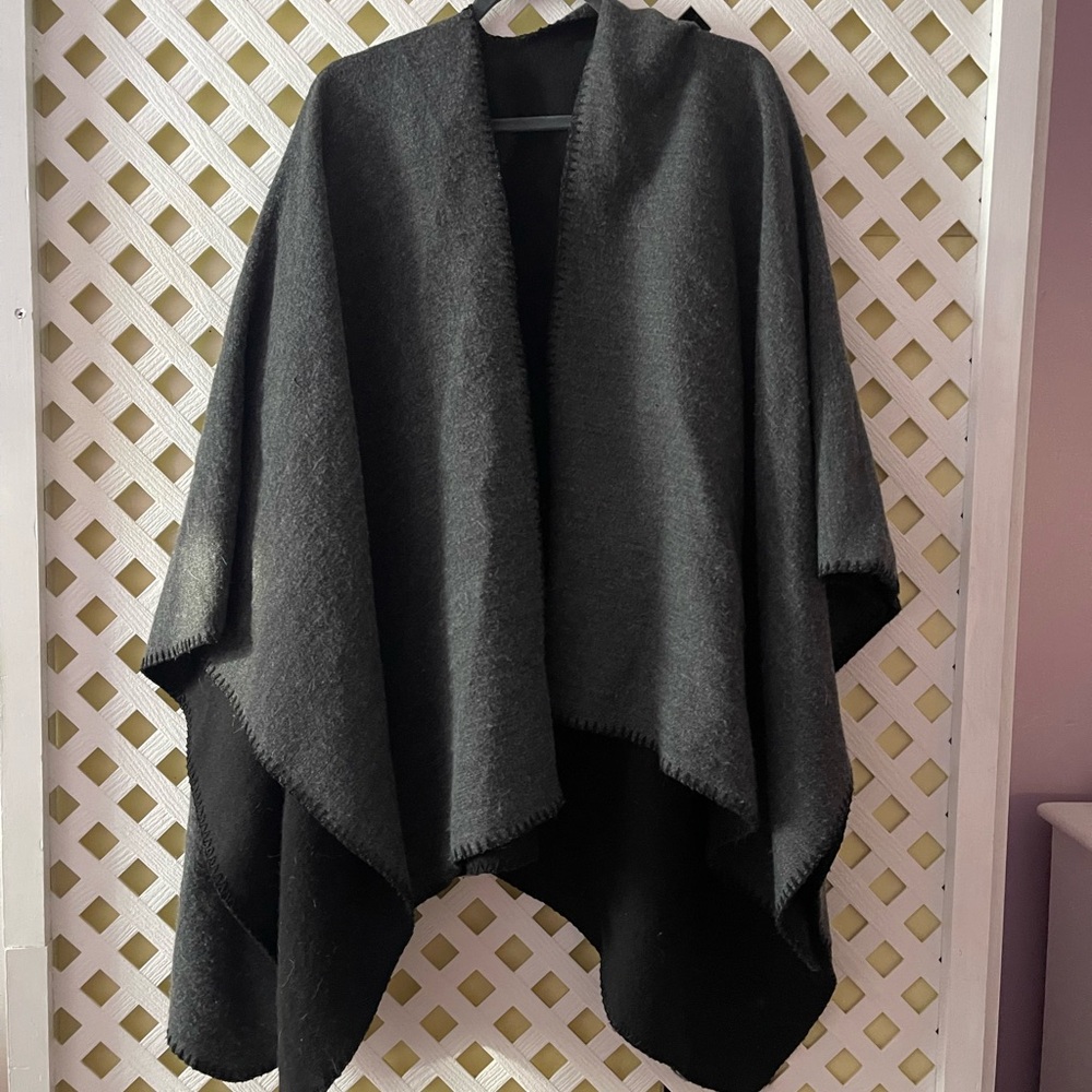 Stylish Black and Gray Poncho